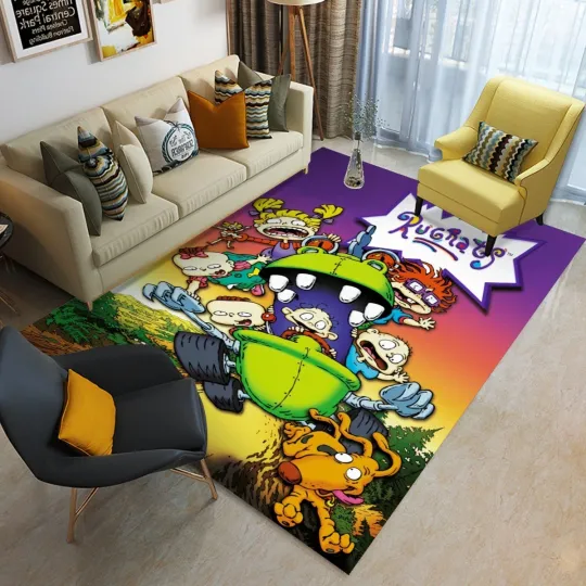 Rugrats Cartoon Print Foldable Rectangular Floor Mat Rug