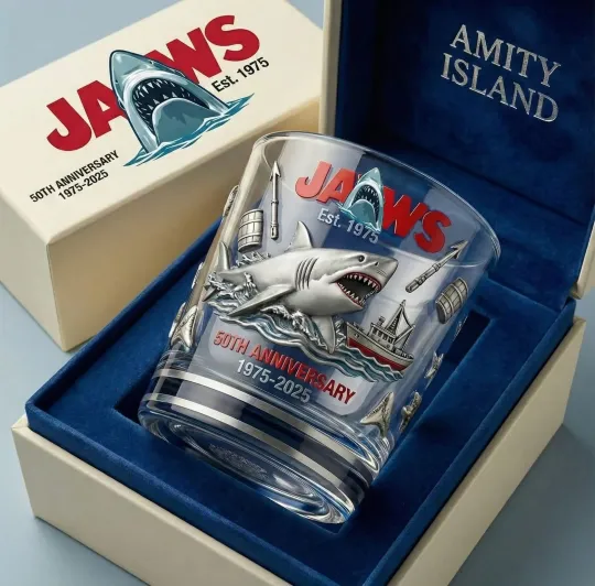 JAWS 50th Anniversary 1975-2025 Whiskey Glass