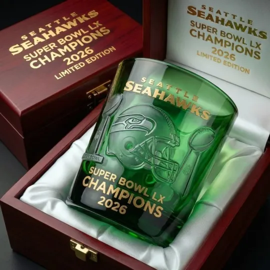 Seahawks Super Bowl LX 2026 Champion Whiskey Glass