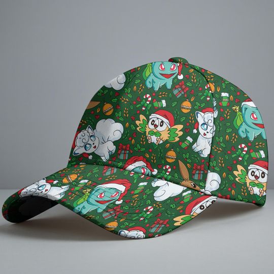 Bulbasaur Baseball Cap, Cute Alolan Vulpix Hat, Funny Summer Adjustable Cap, Vintage Baseball Hat, Bulbasaur Hat Gifts