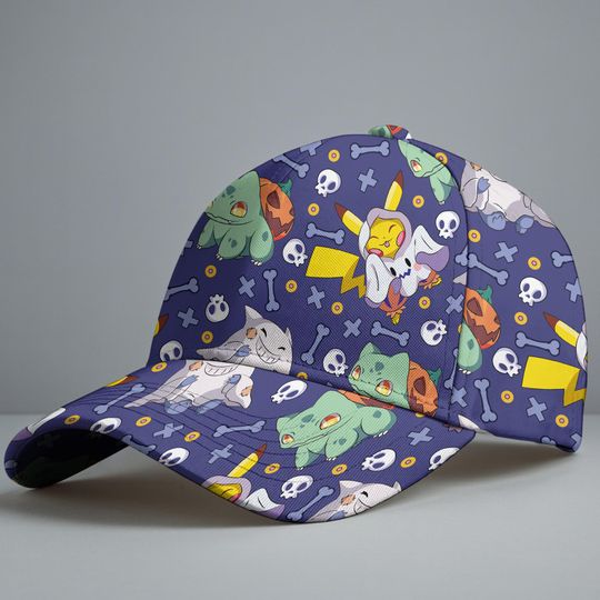 Bulbasaur Pika Baseball Cap, Fat Pika Onesie Hat, Cute Summer Baseball Hat, Funny Vintage Baseball Cap, Bulbasaur Hat Gifts