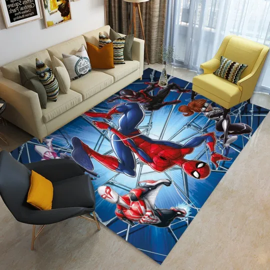 Marvel Spiderman Print Foldable Rectangular Floor Mat Rug