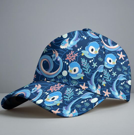 Piplup Baseball Cap, Cute Ocean Penguin Pattern Hat, Sea Creatures Cap, Summer Outdoor Style, Piplup Hat Gift