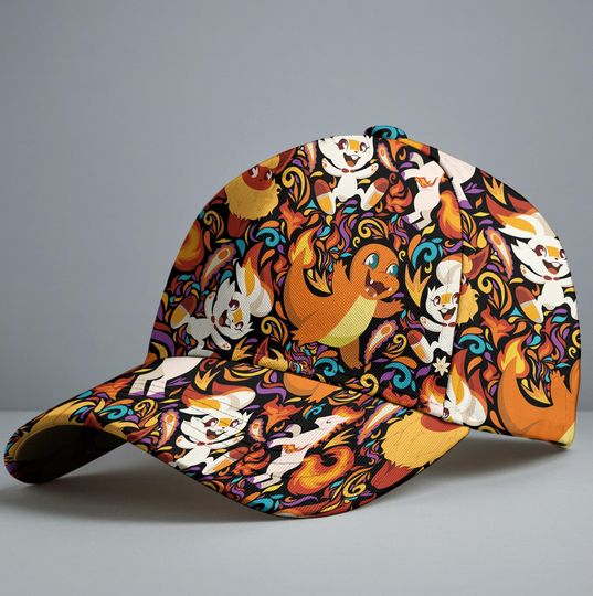 Charmander Baseball Cap, Fire Lizard Cute Hat, Anime Streetwear Accessory, Funny Summer Outfit, Charmander Hat Gift