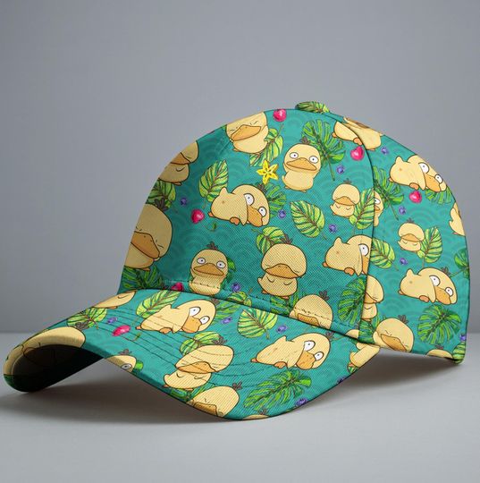 Discover Psyduck Baseball Cap, Cute Tropical Psyduck Art Summer Adjustable Hat, Fun Psyduck Hat Gift