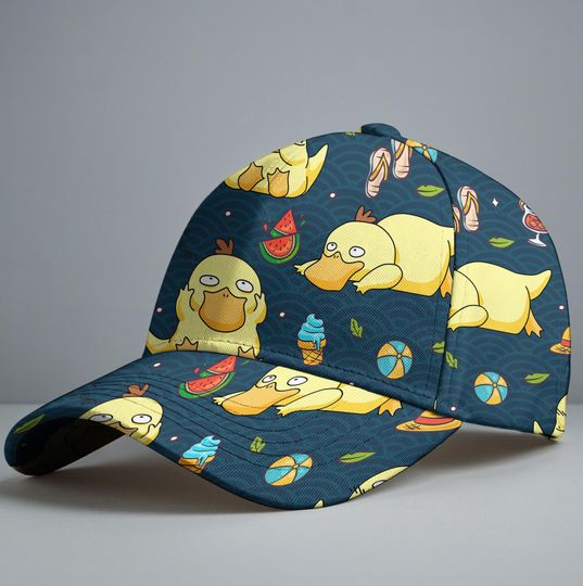 Discover Psyduck Baseball Cap, Cute Summer Beach Pattern Hat, Funny Adjustable Cap, Psyduck Hat Gifts