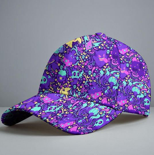 Gengar Mimikyu Baseball Cap, Cute Gengar Art Hat, Funny Anime Summer Baseball Hat, Vintage Cap, Gengar Gift Hat
