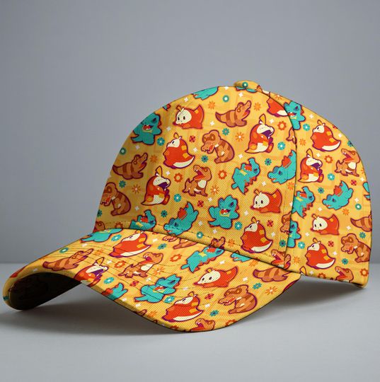 Totodile Fuecoco Baseball Cap, Cute Fire Pattern Hat, Summer Anime Cap, Funny Kawaii Totodile Hat Gifts