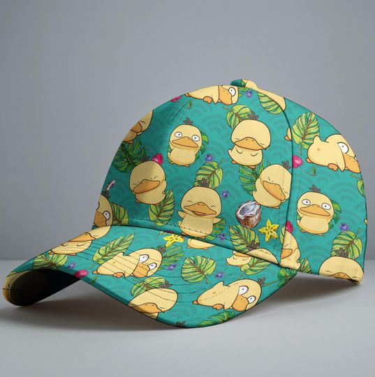 Discover Psyduck Baseball Cap, Cute Tropical Duck Pattern Hat, Funny Summer Adjustable Baseball Cap, Psyduck Hat Gifts