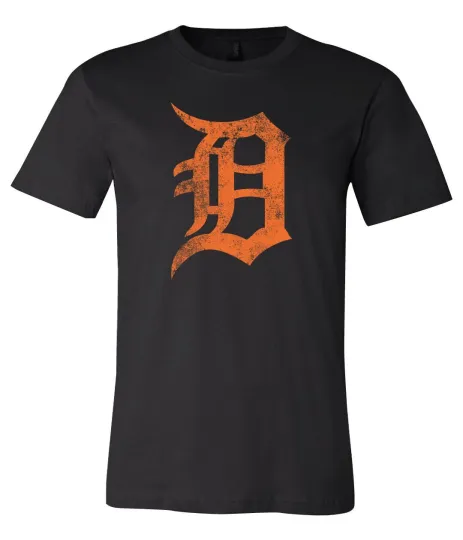 Detroit Tigers D Logo Distressed Vintage T-Shirt