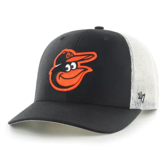 Baltimore Orioles '47 Brand Black Trucker Hat