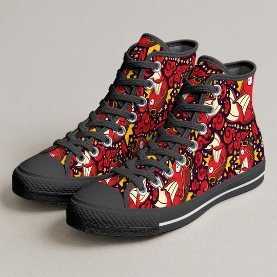 Magikarp High Top Shoes, Cute Magikarp Pattern Sneakers, Anime Shoes, Magikarp Shoes Gifts