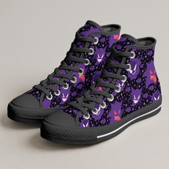 Gengar High Top Shoes, Cute Ghost Sneakers, Gengar Gift