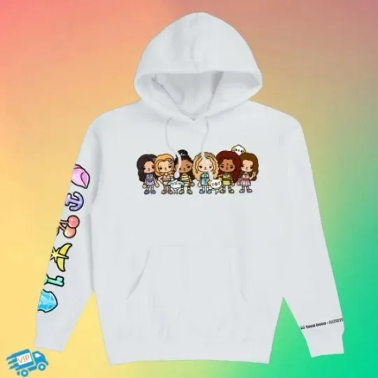 Katseye Merch Katseye X Toca Boca White 3D Hoodie