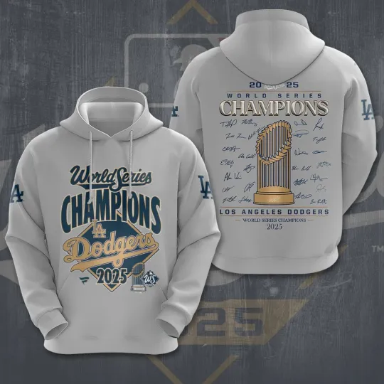 Discover Los Angeles Dodgers 2025 Back to Back Champion 3D Hoodie