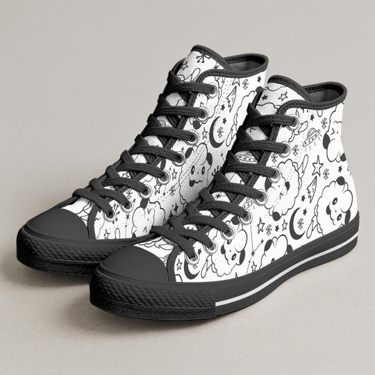 Swirlix High Top Shoes, Cute Swirlix Pattern Sneakers, Anime Shoes, Swirlix Shoes Gifts