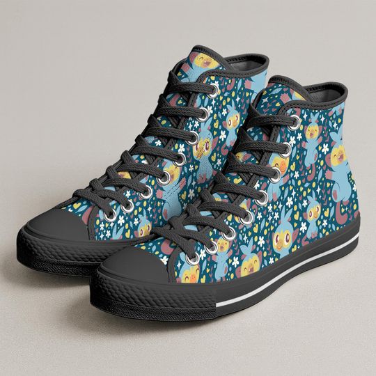 Grookey High Top Shoes, Cute Monkey Pattern Sneakers, Anime Shoes, Grookey Shoes Gifts