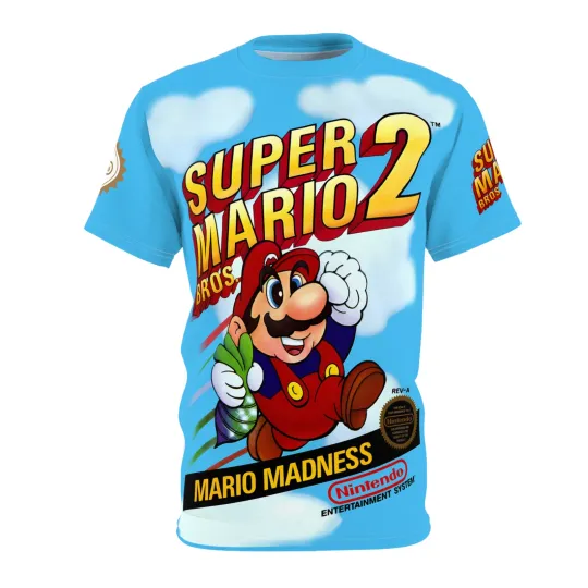 Super Mario Bros. 2 NES Retro Vintage Video Game Cover T-Shirt