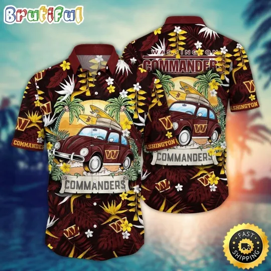 Discover Washington Football Commanderss Team Hawaiian Shirt Button Down