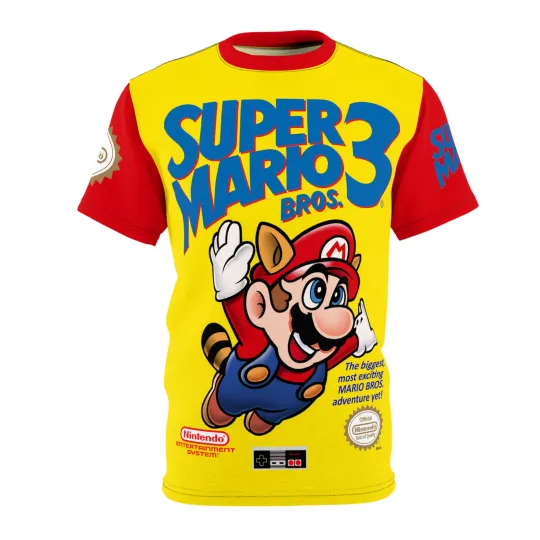 Super Mario Bros. 3 NES Retro Vintage Video Game Cover T-Shirt