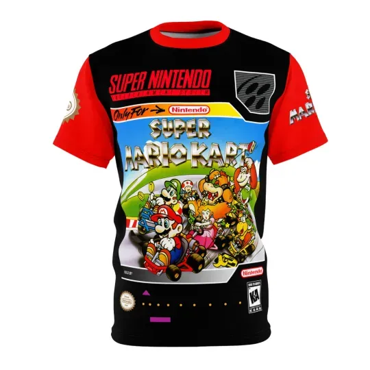 Super Mario Kart SNES 3D T-Shirt for Video Game Fans