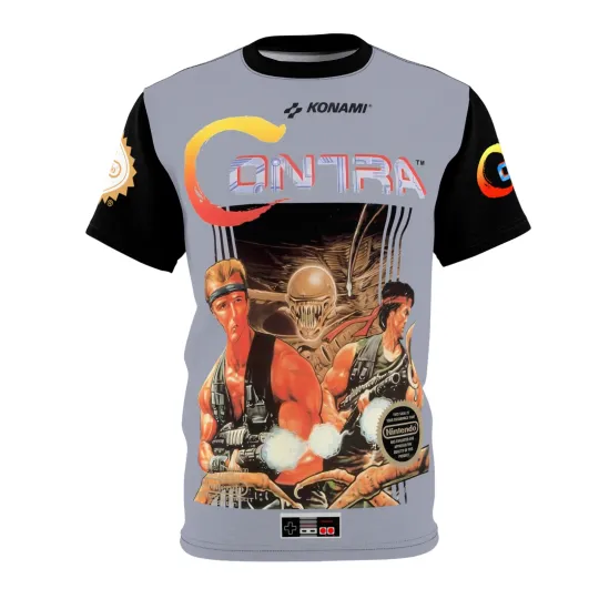 Contra 1988 NES Retro Video Game Cover T-Shirt