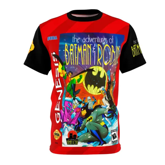 Batman Robin Sega Genesis Retro Video Game Cover T-Shirt