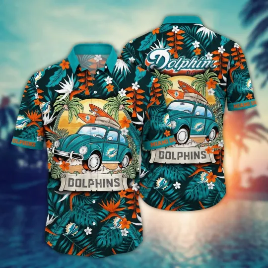 Discover Miami Football Dolphinss Team Hawaiian Shirt Button Down Unisex