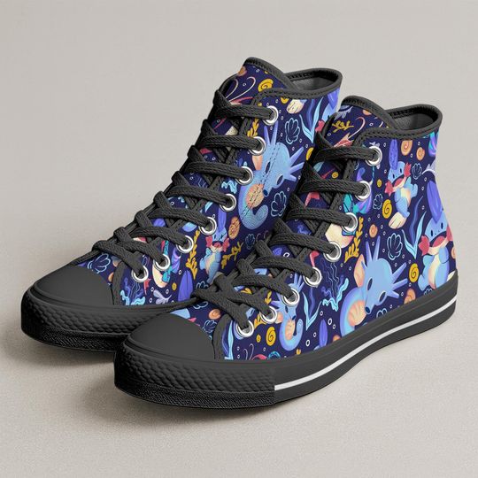 Discover Mudkip Horsea High Top Shoes, Cute Ocean Sneakers, Mudkip Printed Shoes Gifts