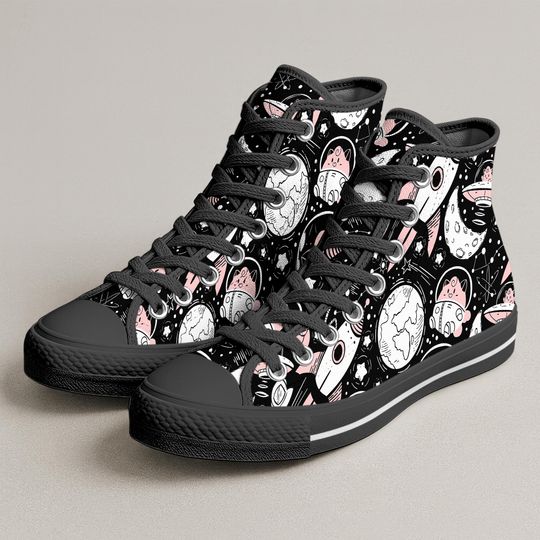 Cleffa High Top Shoes, Cute Astronaut Cleffa Sneakers, Space Theme Shoes, Cleffa Shoe Gift