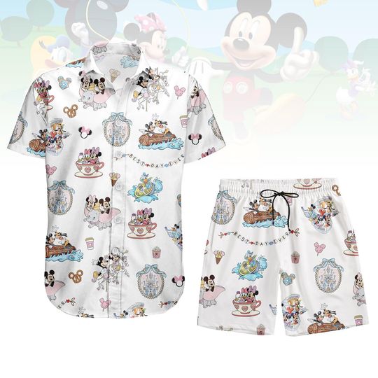 Discover Disney Cruise Squad Button Shirt, Mickey and Friends Cruise Hawaiian Shirt Shorts, Beach Shorts, Disney Trip Shirt, Disney Pirate Shirt