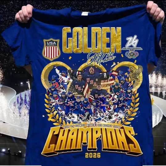 Discover Golden 2026 US Olympic Women's Ice Hockey Team Champions 2026 Tshirt