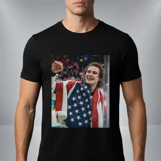 Jack Hughes Teeth Gold USA Hockey Team Olympics Winter 2026 T-Shirt