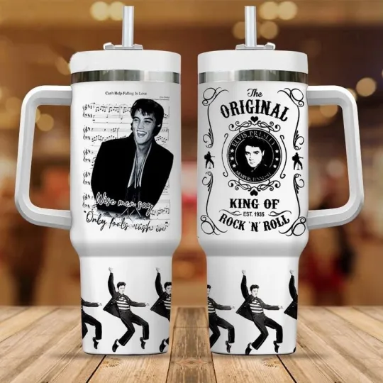 New Elvis Presley King Of Rock N Roll  Gift For Fans 40oz Tumbler