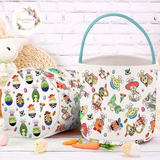 Discover Personalized Disney Toy Story Easter Basket, Buzz Lightyear Woody Bunny Easter Egg Hunt Basket, WDW Disneyland Family Easter Trip 2025
