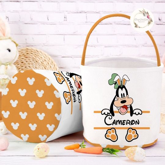 Discover Personalized All Characters Disney Easter Basket, Mickey and Friends Bunny Easter Egg Hunt Basket, WDW Disneyland Family Happy Easter 2024