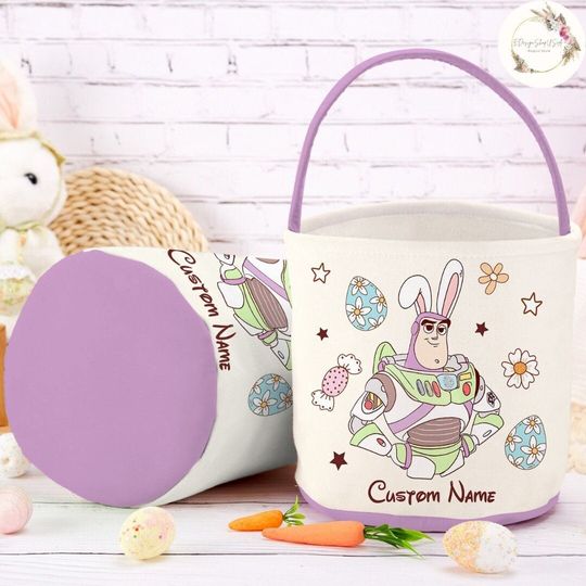 Discover Personalized Disney Pixar Toy Story Easter Basket, Buzz Lightyear Woody Bunny Easter Egg Hunt Basket, WDW Disneyland Family Easter Trip 2024
