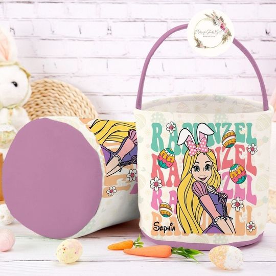 Discover Personalized All Characters Disney Easter Basket, Mickey and Friends Bunny Easter Egg Hunt Basket, WDW Disneyland Princess Happy Easter 2024