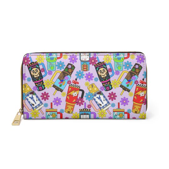 Discover Disney Tumblers Leather Wallet, Cartoon Zipper Wallet, Gift For Her