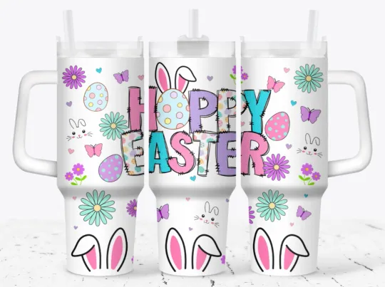 Discover 40oz Stainless Steel Tumbler~Easter~Spring~Easter Bunny~Easter Egg-Gift