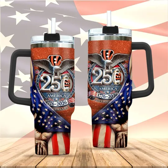 Discover Cincinnati**Bengals Stanley 40oz Stainless Steel H2.0 Flowstate Quencher Tumbler