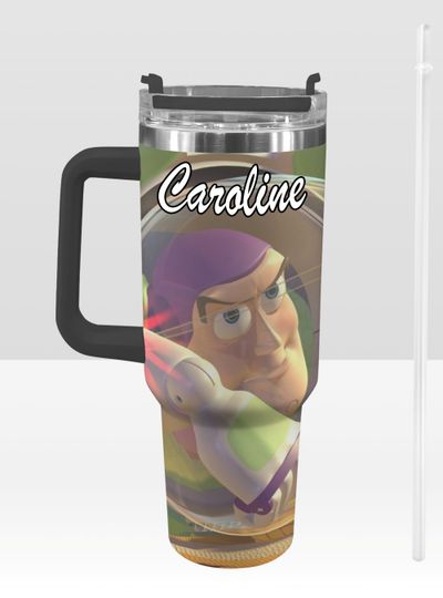 Toy Story 40 oz Tumbler: Buzz Lightyear and Woody Personalized Stanley-Inspired Stainless Steel Cup