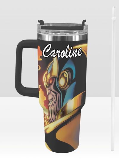 Thanos 40 oz Tumbler: Avengers Personalized Stanley-Inspired Stainless Steel Cup