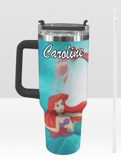 Discover The Little Mermaid 40 oz Tumbler: Ariel Personalized Stanley-Inspired Stainless Steel Cup