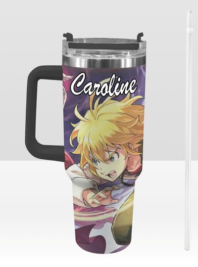 Seven Deadly Sins 40 oz Tumbler: Meliodas Personalized Stanley-Inspired Stainless Steel Cup