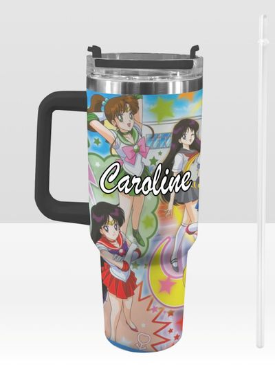 Sailor Moon 40 oz Tumbler: Personalized Stanley-Inspired Stainless Steel Cup