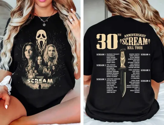 Discover Scream 7 Kill Tour 2 Sided Shirt, 30th Anniversary Scream Kill Tour 2026 T-Shirt