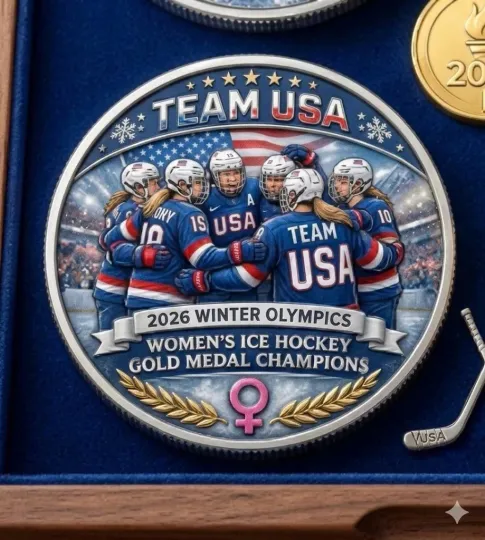 TEAM USA 2026 Olympics Ice Hockey Gold Medal Champions Commemorative Coin