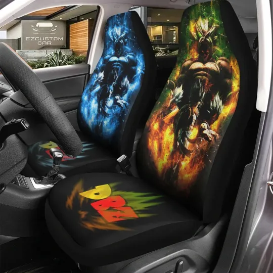 Broly and Saiyan Car Seat Covers Custom for Dragon Ball Anime Car Interior Accessories