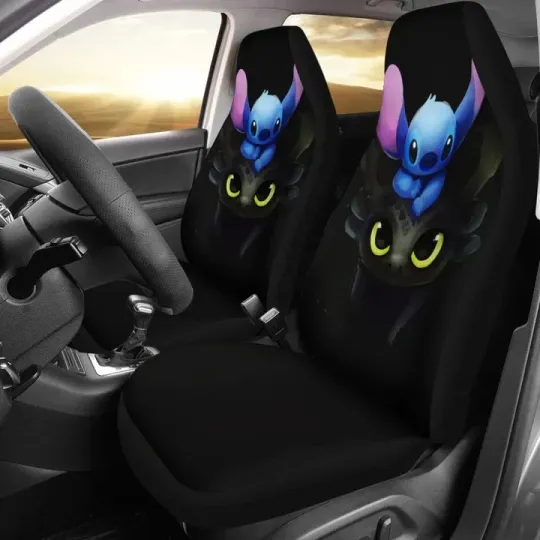 Stitch and Toothless Cute Car Seat Covers